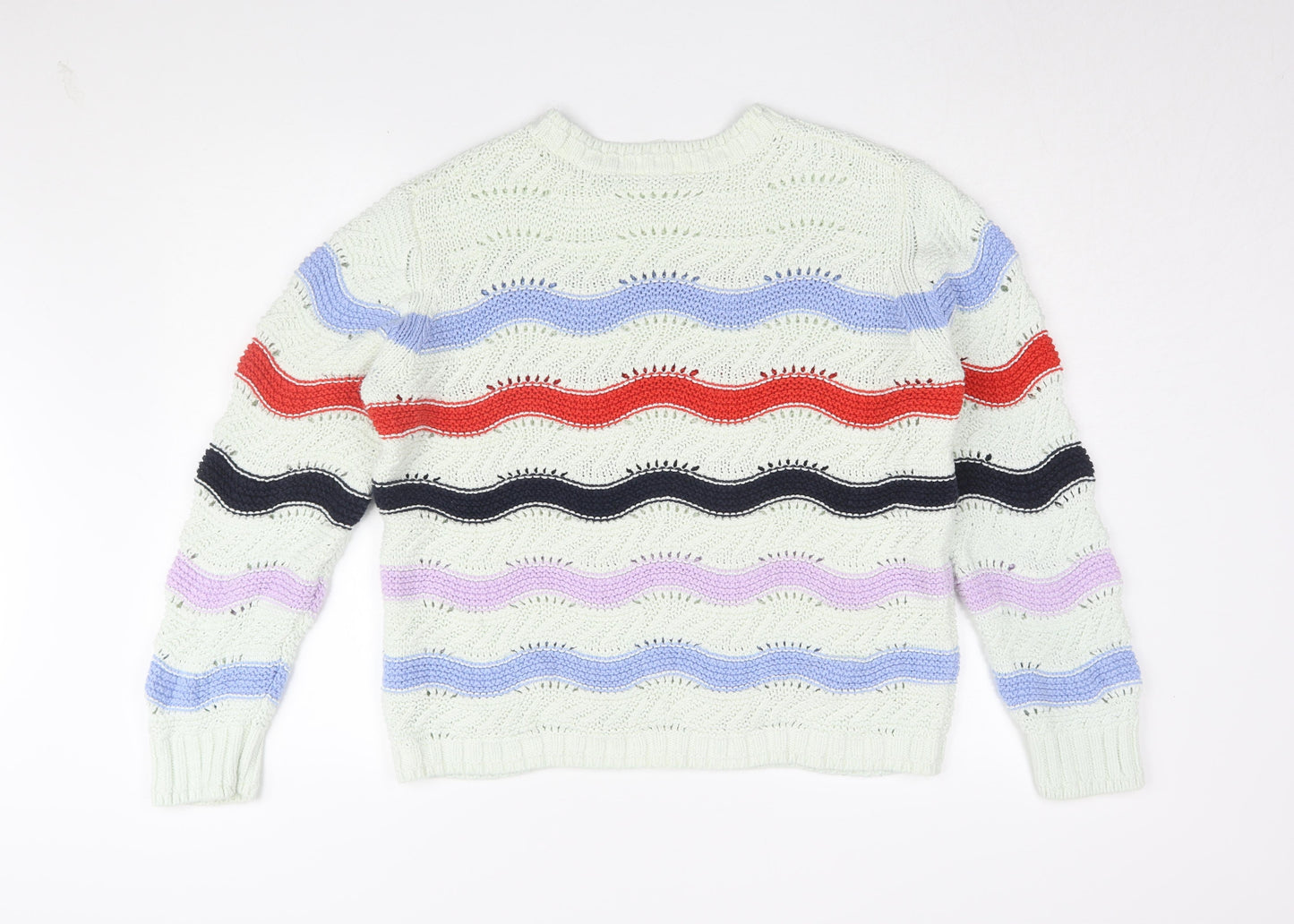 Marks and Spencer Women's Multicoloured Striped Pullover Jumper Size 16