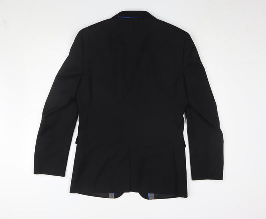 One Six 5ive Men's Black Regular Fit Blazer, 36R, Formal