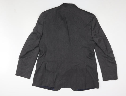Marks and Spencer Men's Grey Long Suit Jacket, 46L