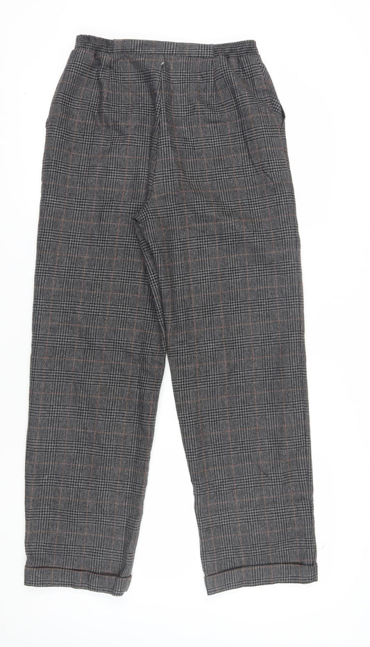 Hunter Sportswear Grey Check Pleated Trousers Size 14
