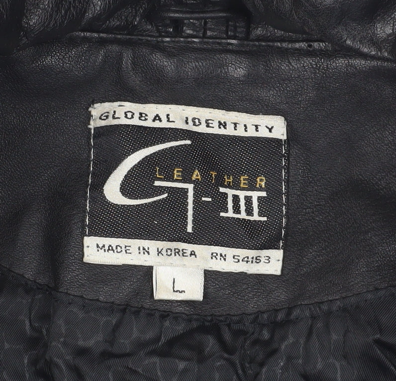 Global Identity Women's Black Leather Jacket L