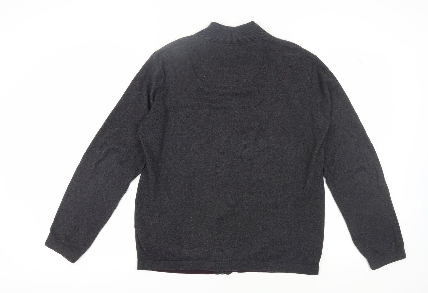Jeff Banks Men's Black Full Zip Cotton Cashmere Jumper