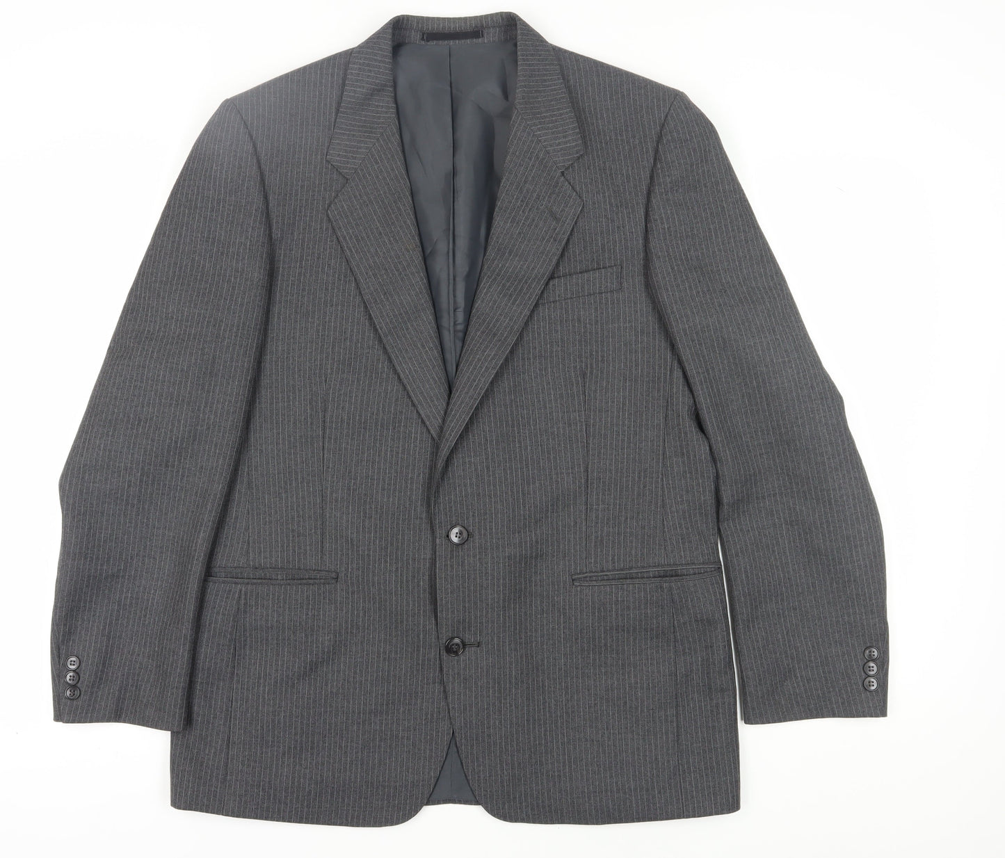 C&A Men's Grey Long Striped Blazer - Size 42L
