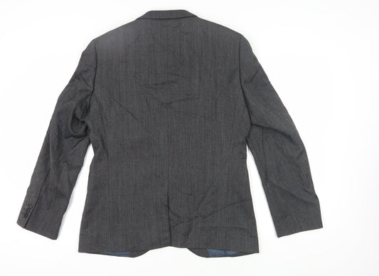 Next Men's Grey 42R Suit Jacket Single-Breasted