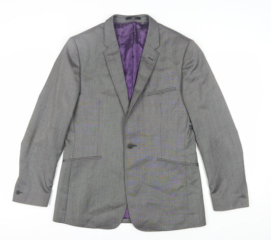 Ted Baker Men's Grey Blazer, Size 40R, Wool-Silk