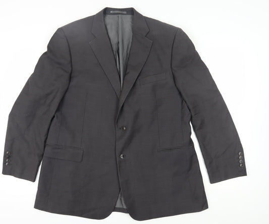 Pierre Cardin Men's Black Wool Suit Jacket Size 46R