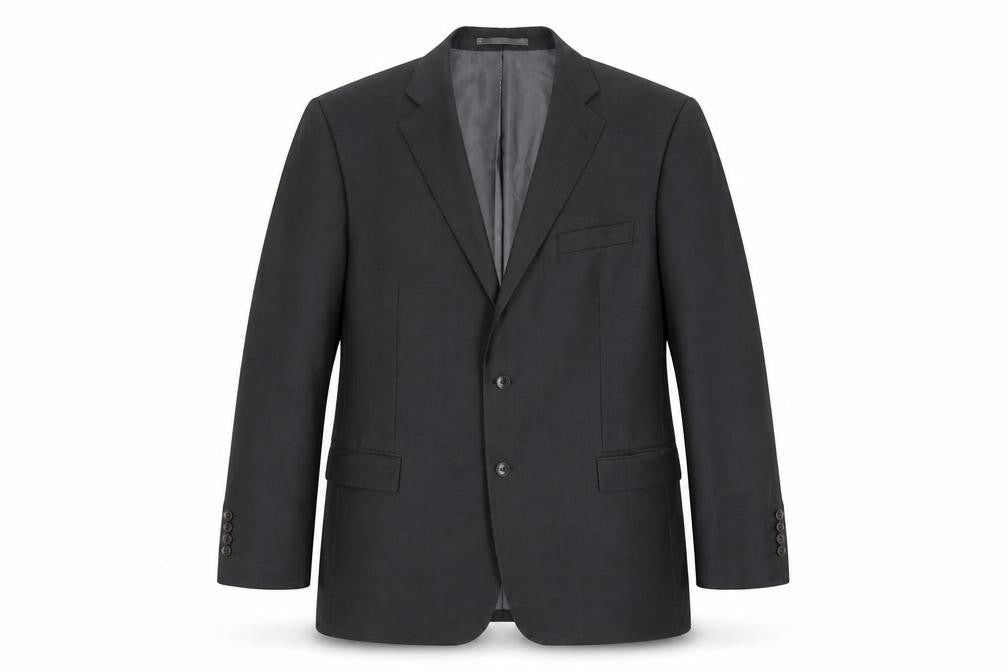 Mens 46 Chest Regular Pierre Cardin Black Two-Button Suit Jacket