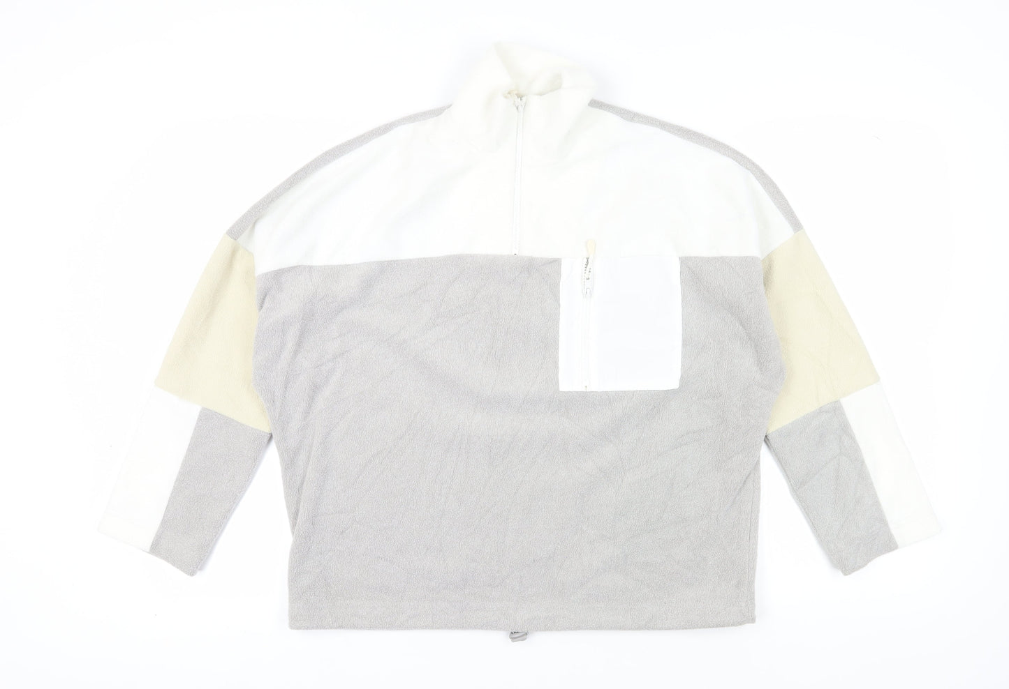 Monki Women's Grey Colourblock XS Pullover Sweatshirt