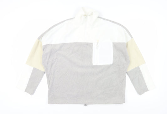 Monki Women's Grey Colourblock XS Pullover Sweatshirt