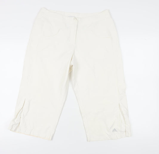 Adidas Women's White Cropped Trousers Size 12