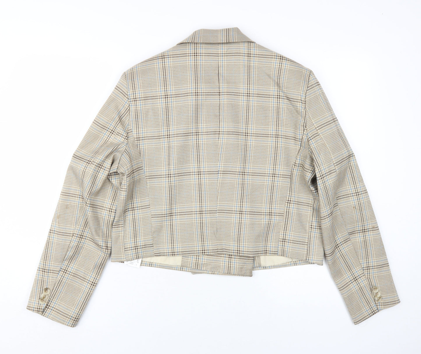 Pull & Bear Women's Beige Check Blazer L