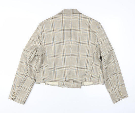Pull & Bear Women's Beige Check Blazer L