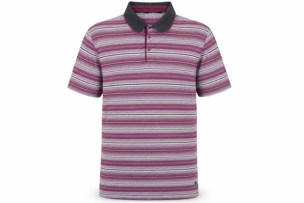 Jeff Banks Men's Multicoloured Striped Polo Shirt - Large