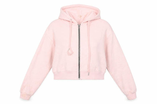 PrettyLittleThing Women's Pink Full Zip Hoodie Size M