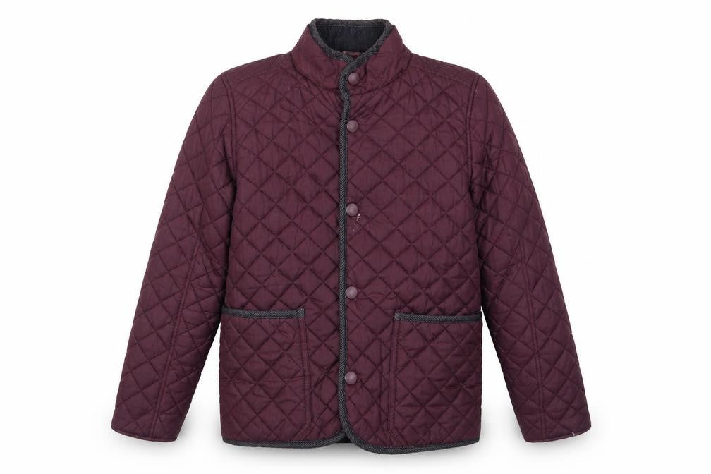 Front view of Next boys’ burgundy quilted puffer jacket 12 years