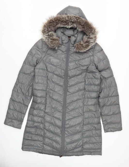 Peace Love Chill Women's Grey Puffer Jacket Coat M