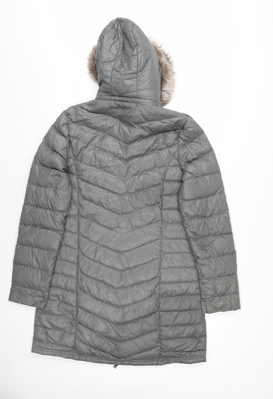 Peace Love Chill Women's Grey Puffer Jacket Coat M