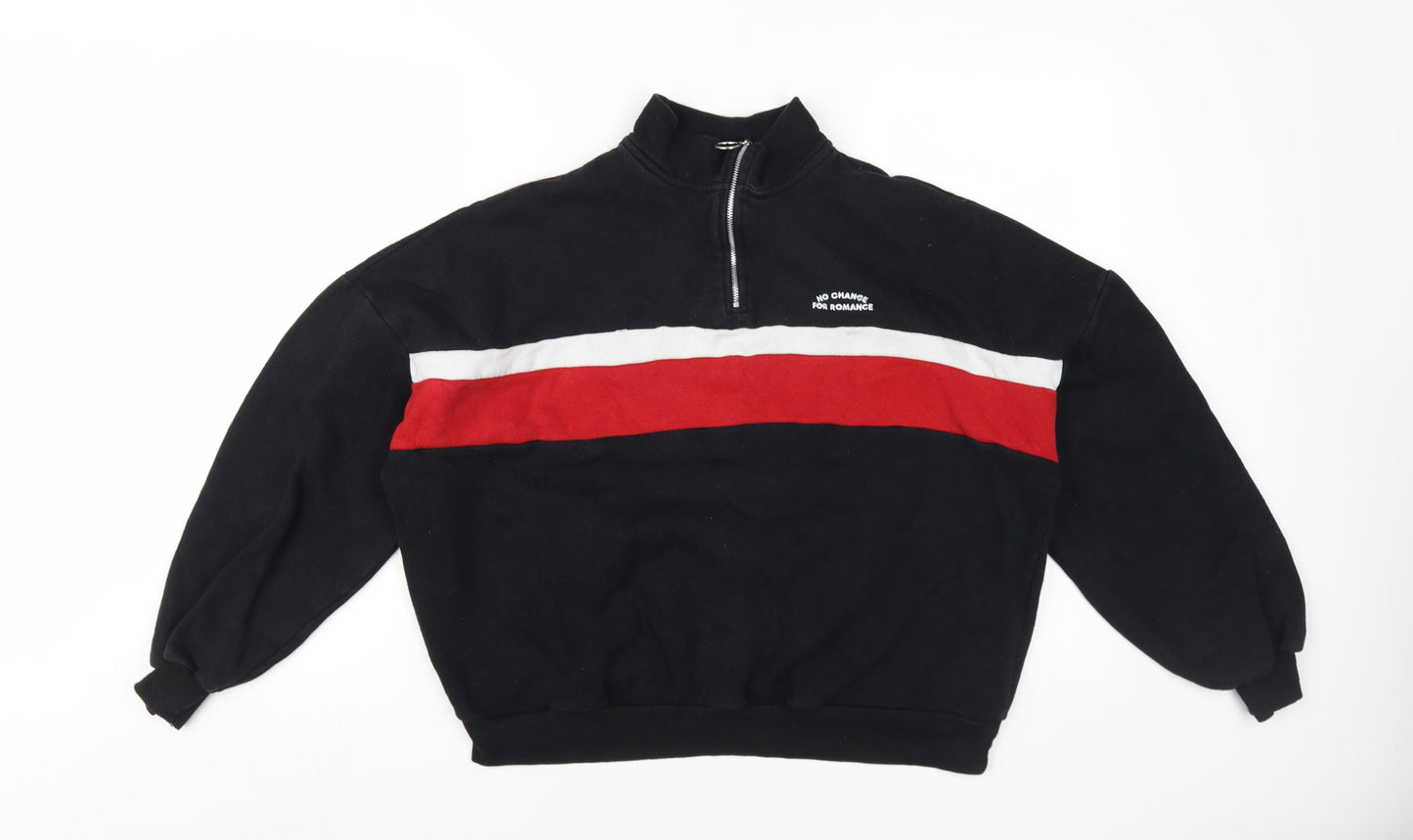 Pull&Bear Women's Black Medium Colourblock Sweatshirt