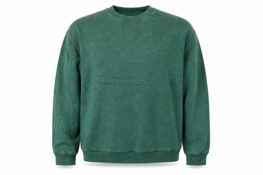 Front view of ASOS Men's Green Crew Neck Pullover Sweatshirt M