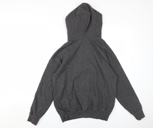 H&M Women's Grey Hoodie, Size 8, Graphic Logo