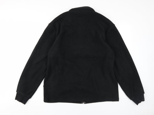 Guodil Men's Black Fleece Jacket L Stand-Up Collar