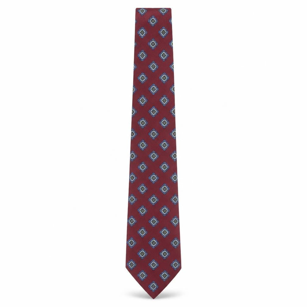 Luca Franzini Men's Red Geometric Silk Tie