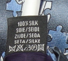 C&A Men's Blue Silk Geometric Tie - One Size