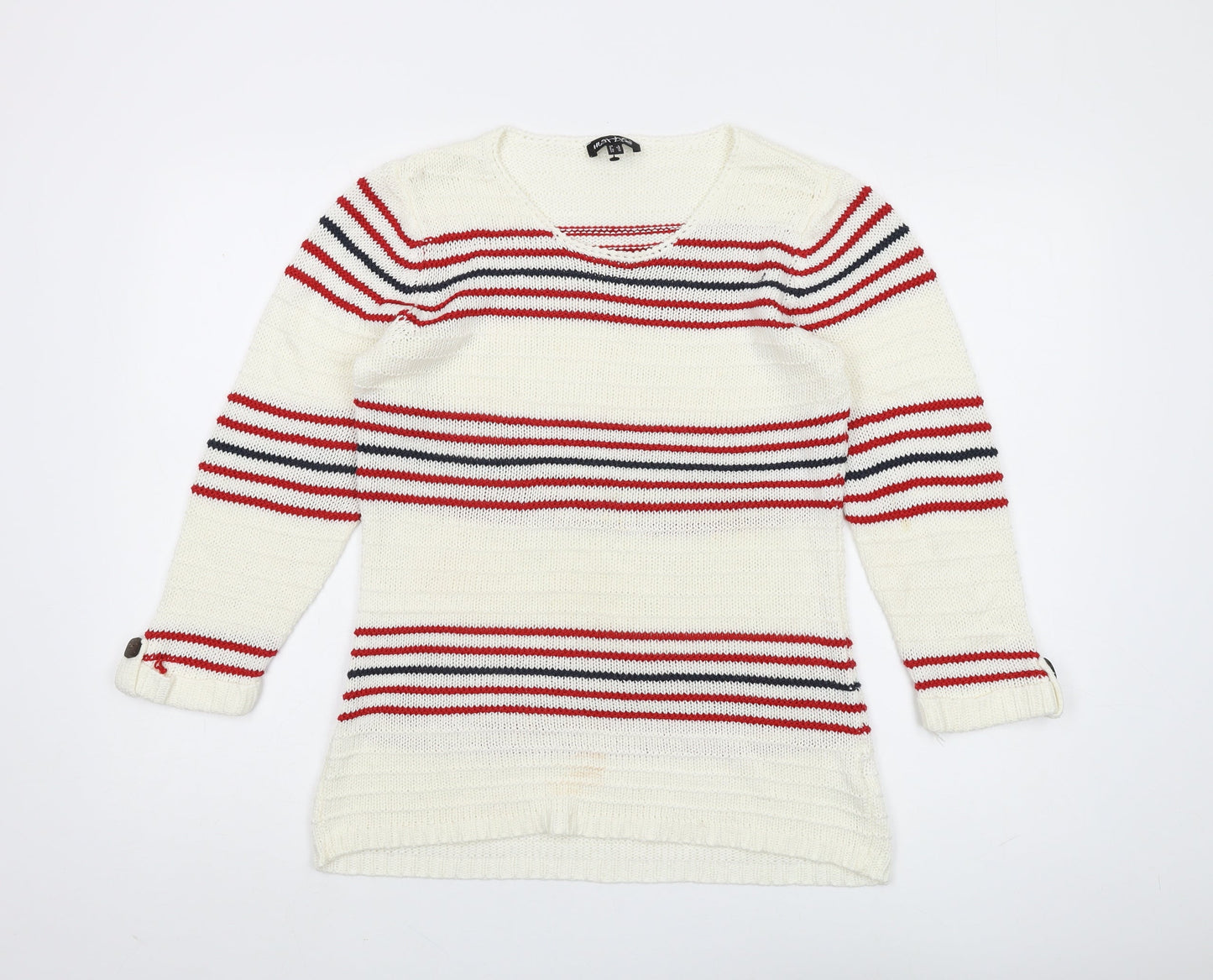 Marble Women’s White Striped Pullover Jumper