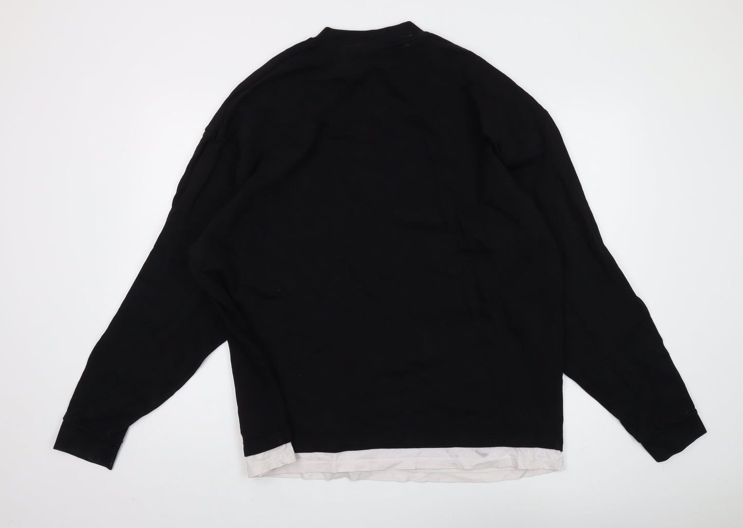 ASOS Unisex Black Pullover Sweatshirt L Cotton