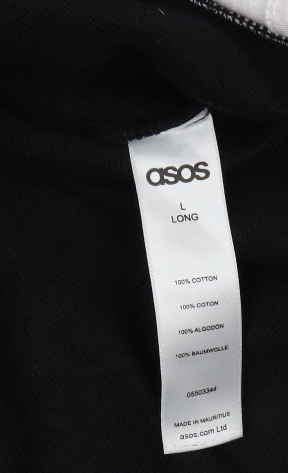 ASOS Unisex Black Pullover Sweatshirt L Cotton