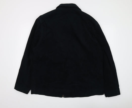 Burton Men's Black Cotton Jacket - Large, Zip Closure