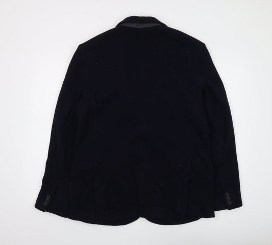 River Island Men's Blue Wool Blazer Size 44