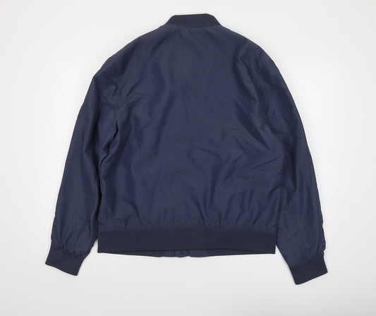H&M Men's Blue Bomber Jacket M Lightweight Stylish