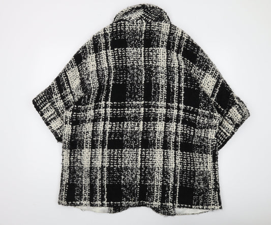Per Una Women's Black Check Mid-Length Overcoat