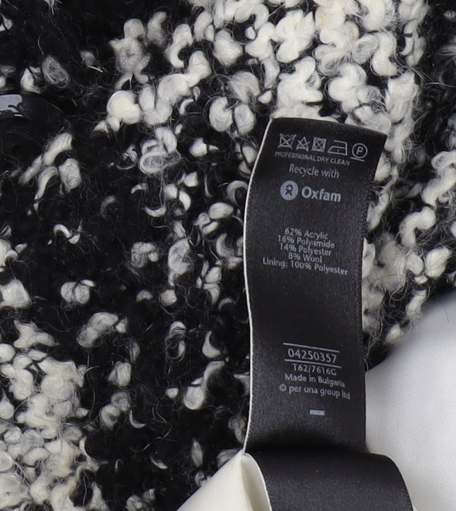 Per Una Women's Black Check Mid-Length Overcoat
