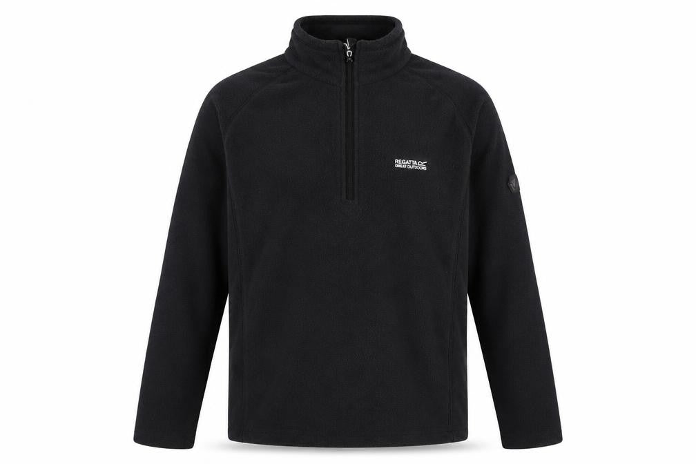 Mens UK M Regular Regatta Black 1/4 Zip Sweatshirt