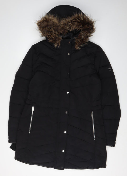 Dare 2b Women's Black Parka Coat, Size 16, Winter Ready
