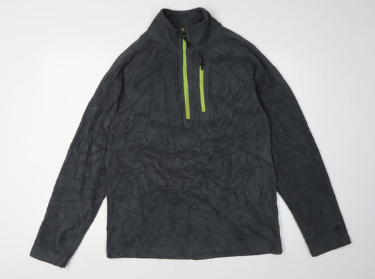 Starter Men's Grey 1/2 Zip Fleece Sweatshirt - Size S, Lightweight