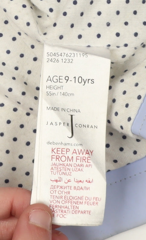 Jasper Conran Girls Blue Rain Coat 9-10 Years Hooded Lightweight