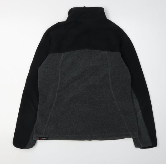 Lands' End Women's Black Grey Fleece Jacket M Casual