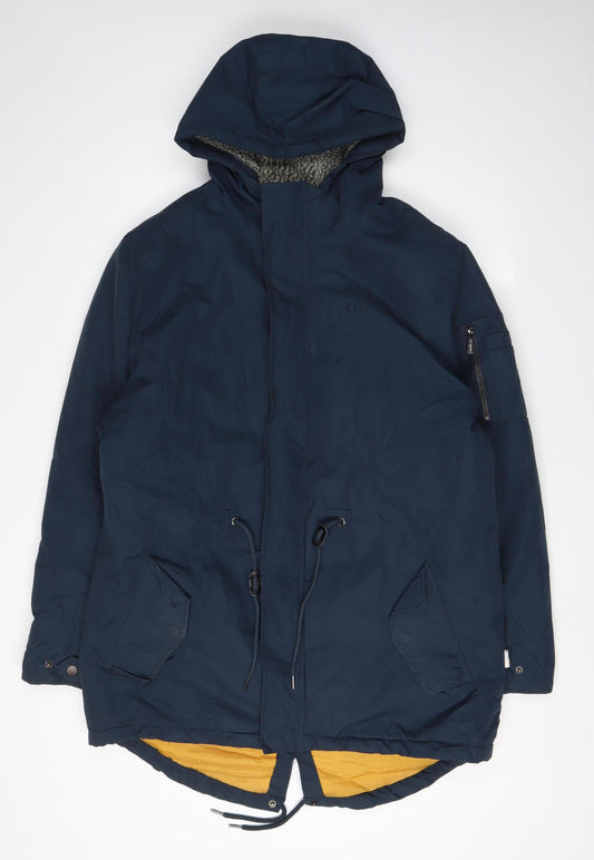 Lee Cooper Men's Blue Hooded Parka Jacket L