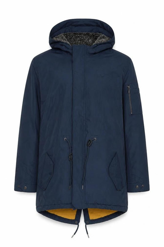 Lee Cooper Men's Blue Hooded Parka Jacket L