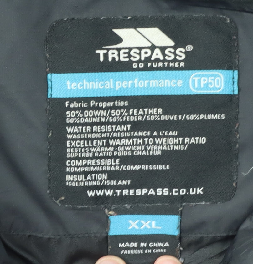 Trespass Men's Black 2XL Puffer Jacket Hooded