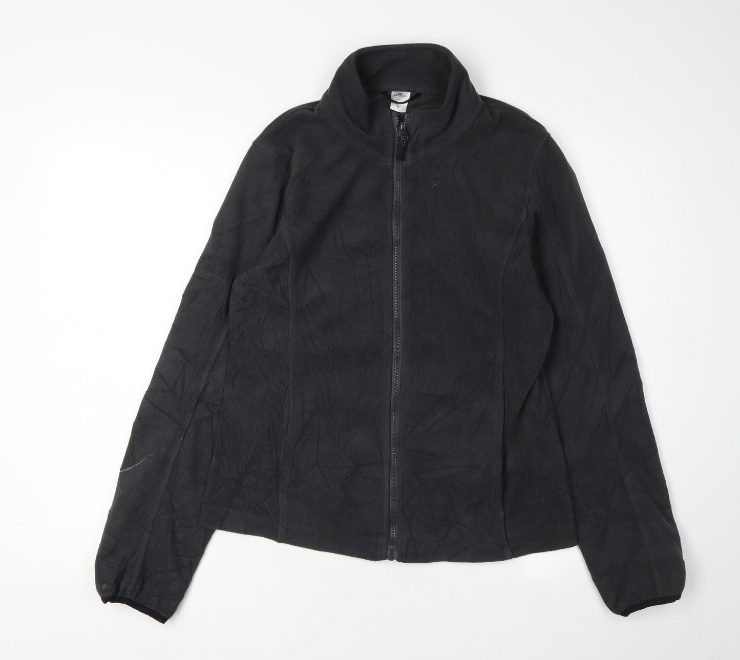 Crane Women's Black Fleece Jacket S Casual Full Zip