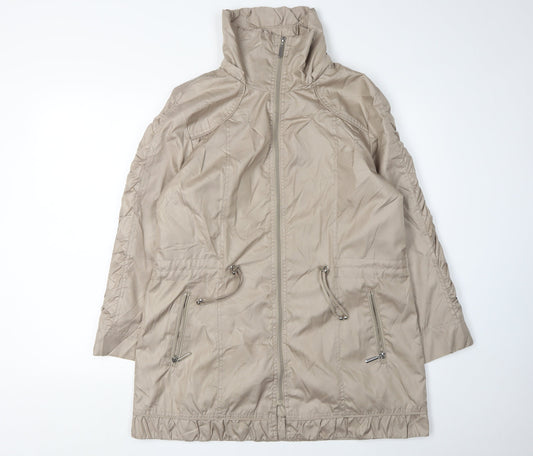 Tagg Women's Beige Long Jacket with Full Zip Size 1