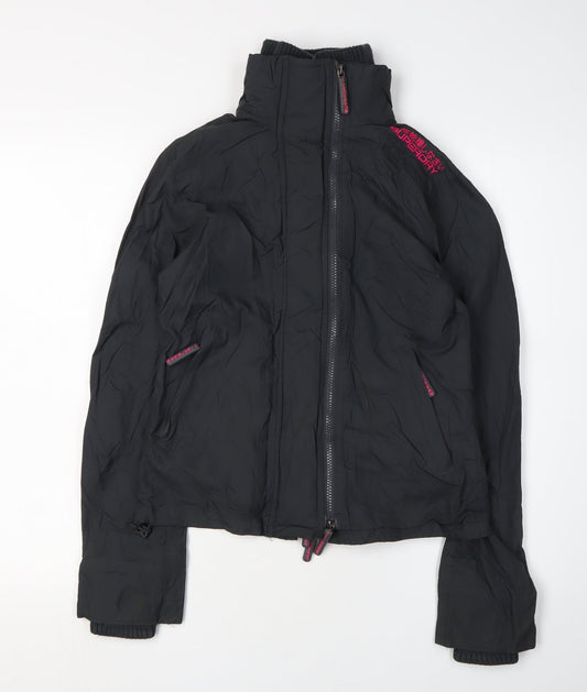 Superdry Women's Black Cropped Winter Jacket, S, Full Zip