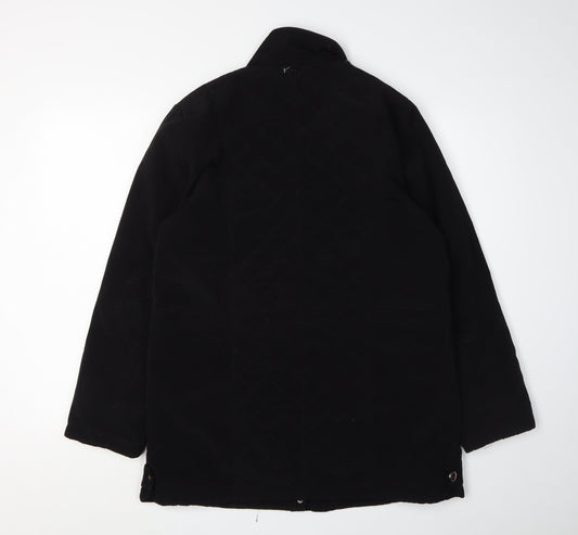 Liz Claiborne Men's Black Regular Fit Mid-Length Coat