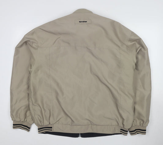 Speedtrap Men's Beige Bomber Jacket, M, Classic Fit