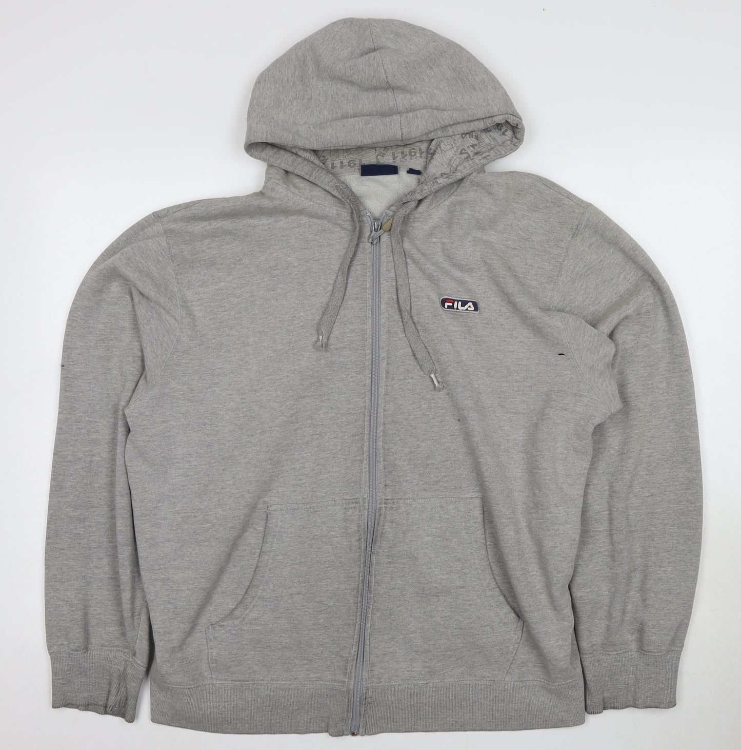 Fila Men's Grey Full Zip Hoodie XL Stylish & Comfortable