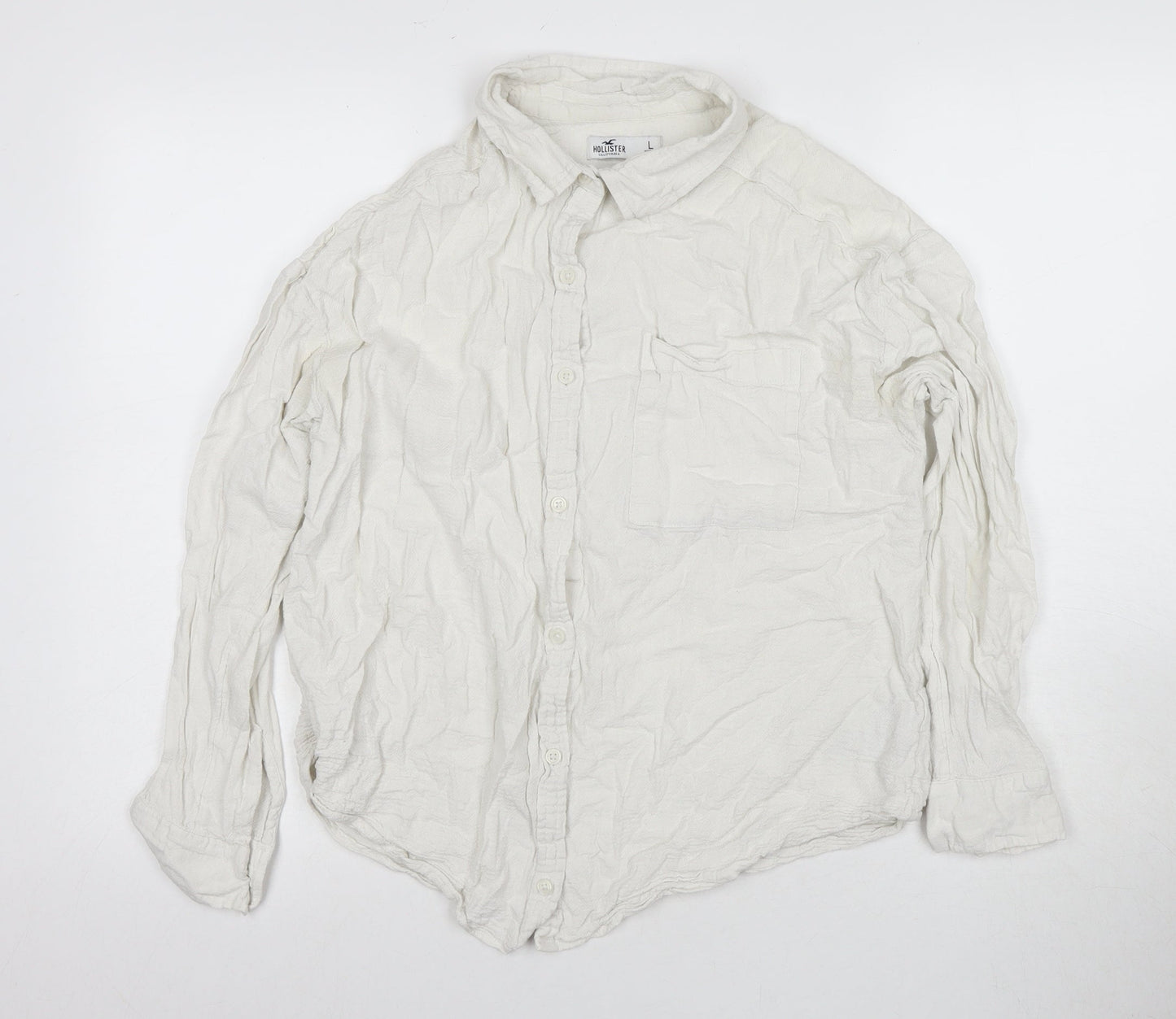 Hollister Women's Ivory Button-Up Shirt L